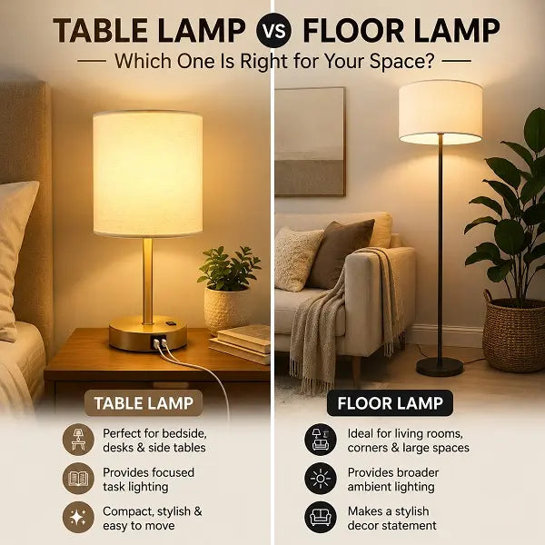 Table Lamp vs Floor Lamp: Which One Is Right for Your Space?