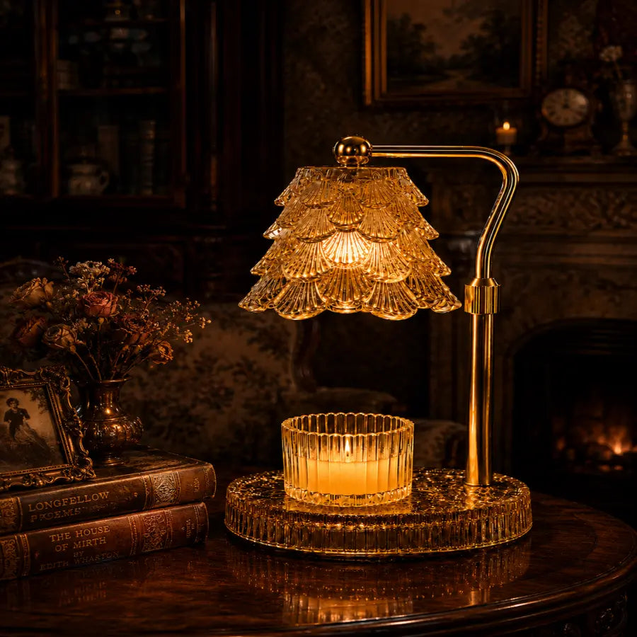 Candle Warmer Lamp with Timer & Dimmer | Height Adjustable Amber Candle Warming Lamp for Jar Candles