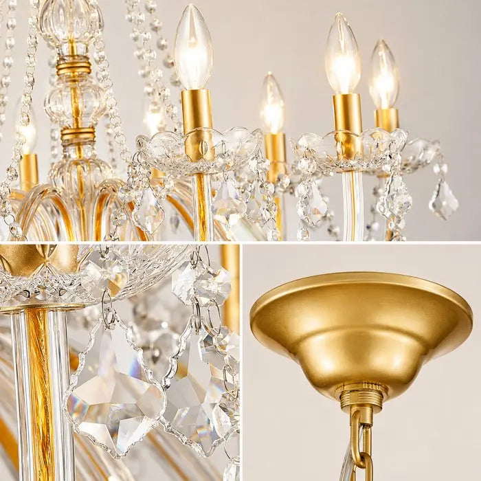 Modern 10-Light Chrome Crystal Chandelier for Dining Room, Luxury Large Pendant Ceiling Light Fixture for Living Room, Bedroom, Foyer & Entryway