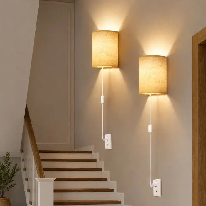 Battery Operated Wall Sconces Set of 2 with Remote & Rechargeable LED