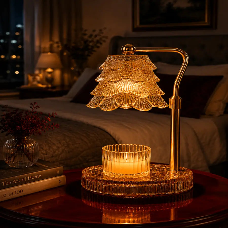 Candle Warmer Lamp with Timer & Dimmer | Height Adjustable Amber Candle Warming Lamp for Jar Candles