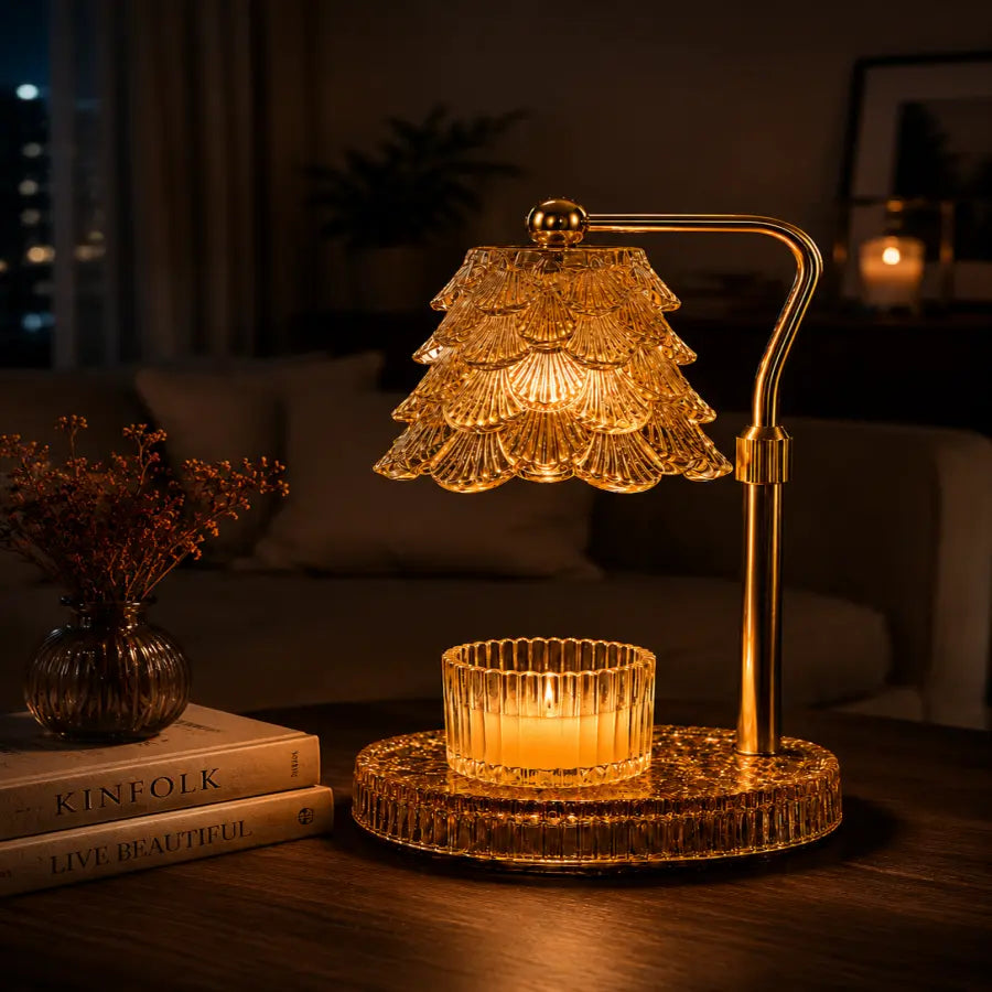Candle Warmer Lamp with Timer & Dimmer | Height Adjustable Amber Candle Warming Lamp for Jar Candles