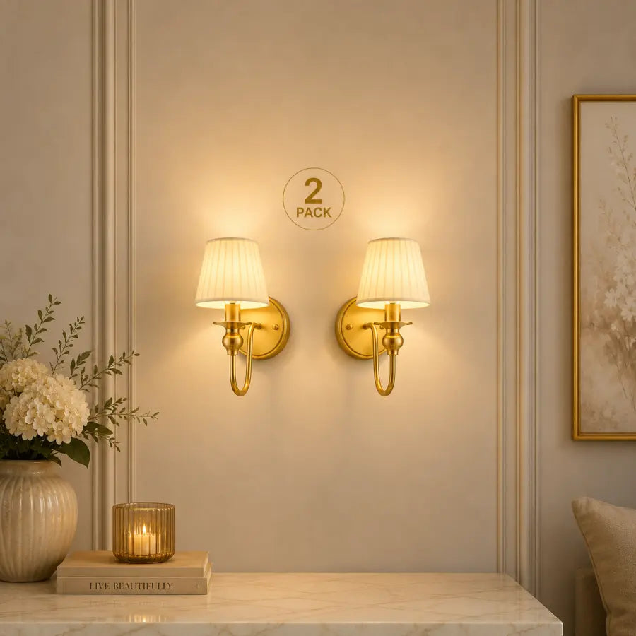 Cordless Gold Wall Sconces Set of 2 – Rechargeable 6000mAh Magnetic Wall Lights with Remote, Dimmable RGB Lighting for Bedroom & Living Room
