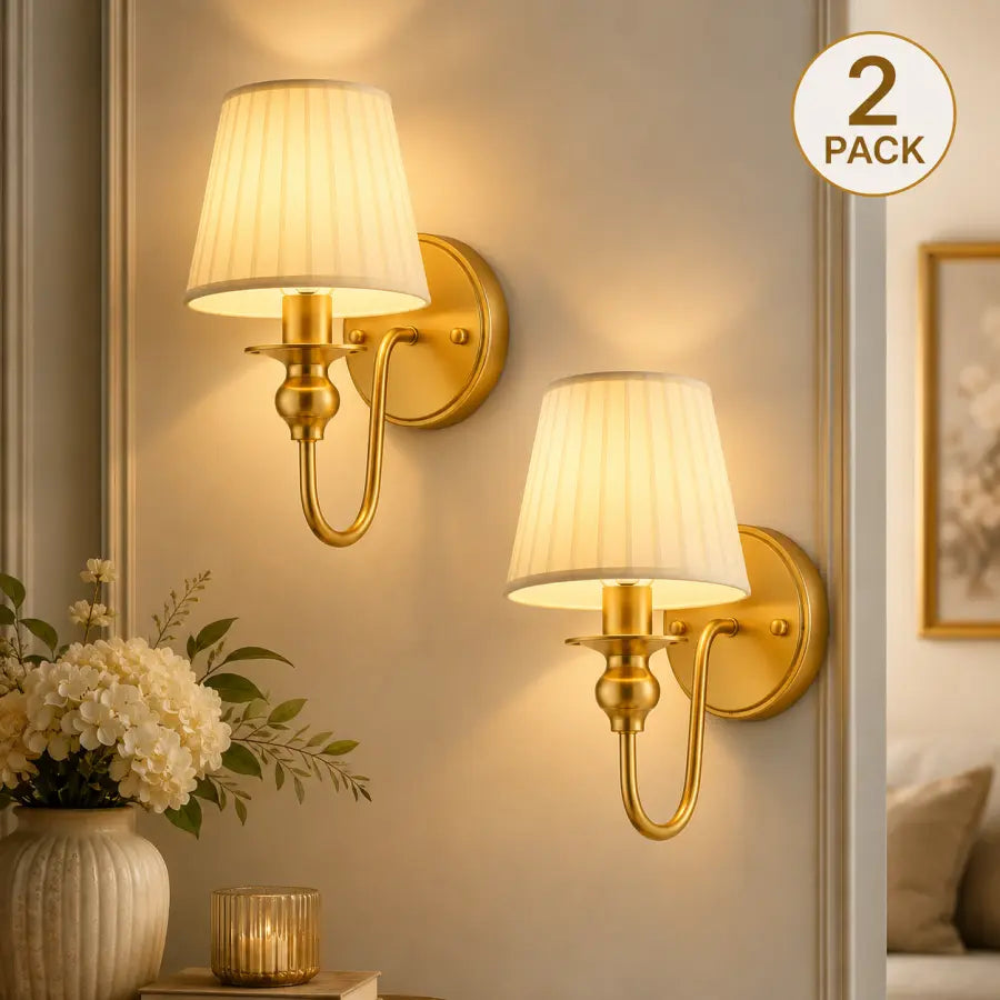 Cordless Gold Wall Sconces Set of 2 – Rechargeable 6000mAh Magnetic Wall Lights with Remote, Dimmable RGB Lighting for Bedroom & Living Room
