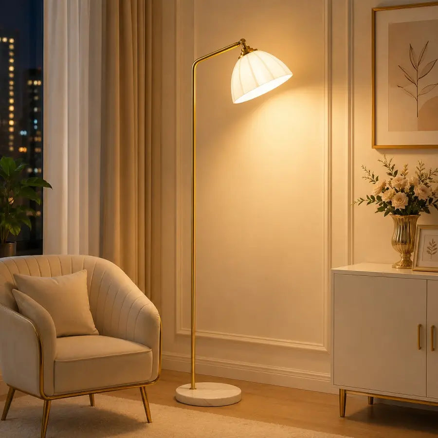 Modern 63" Floor Lamp with Marble Base – Adjustable Color Temperature Standing Lamp for Living Room, Bedroom, Office & Classroom