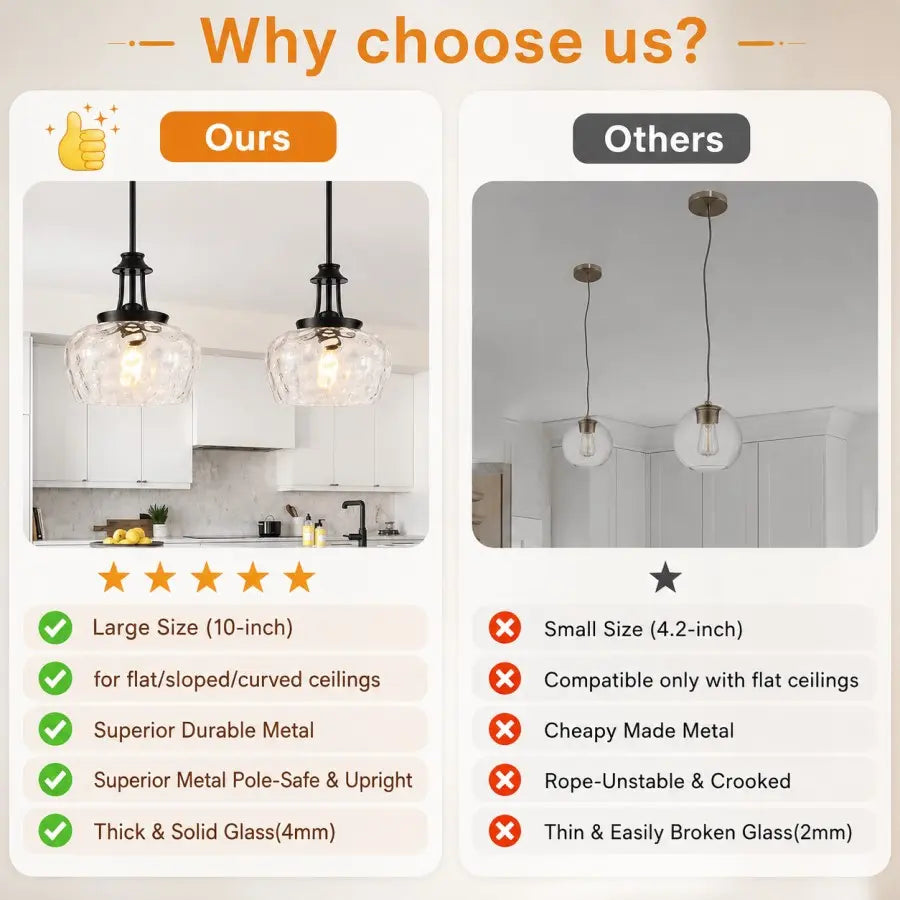 Modern Brushed Gold Bubble Glass Kitchen Island Pendant Light